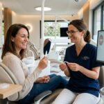 Sourire adulte aligné après traitement orthodontique discret à Divonne-les-Bains