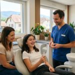 Orthodontiste indépendant accueillant un patient dans son cabinet dentaire privé