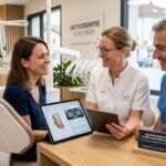 Patient consultant un orthodontiste professionnel pour un diagnostic dentaire